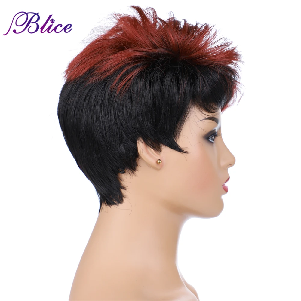Blice Synthetic Wigs Mix Color FT2/BUG 6Inch Short Nature Wave Kanekalon Full Machine Wig For Women | Шиньоны и парики