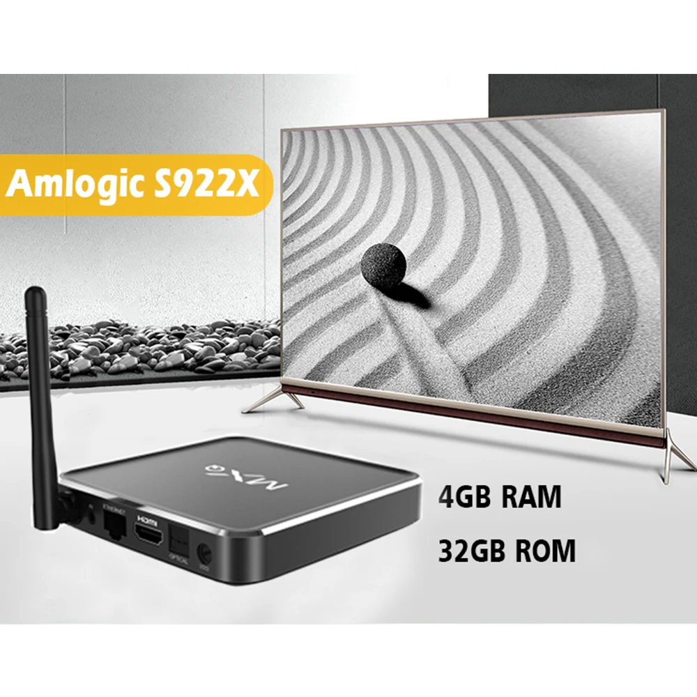 ТВ-приставка M12SX Amlogic S922X Smart Android 9.0 4 Гб DDR4 32 ГБ ROM 1000M LAN 2 4G 5G WiFi Bluetooth 4K HD