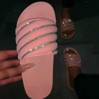 2020 fashion crystal shoes women summer rubber flat sandals for women slippers peep toe female sandalen flip flop flats tx186