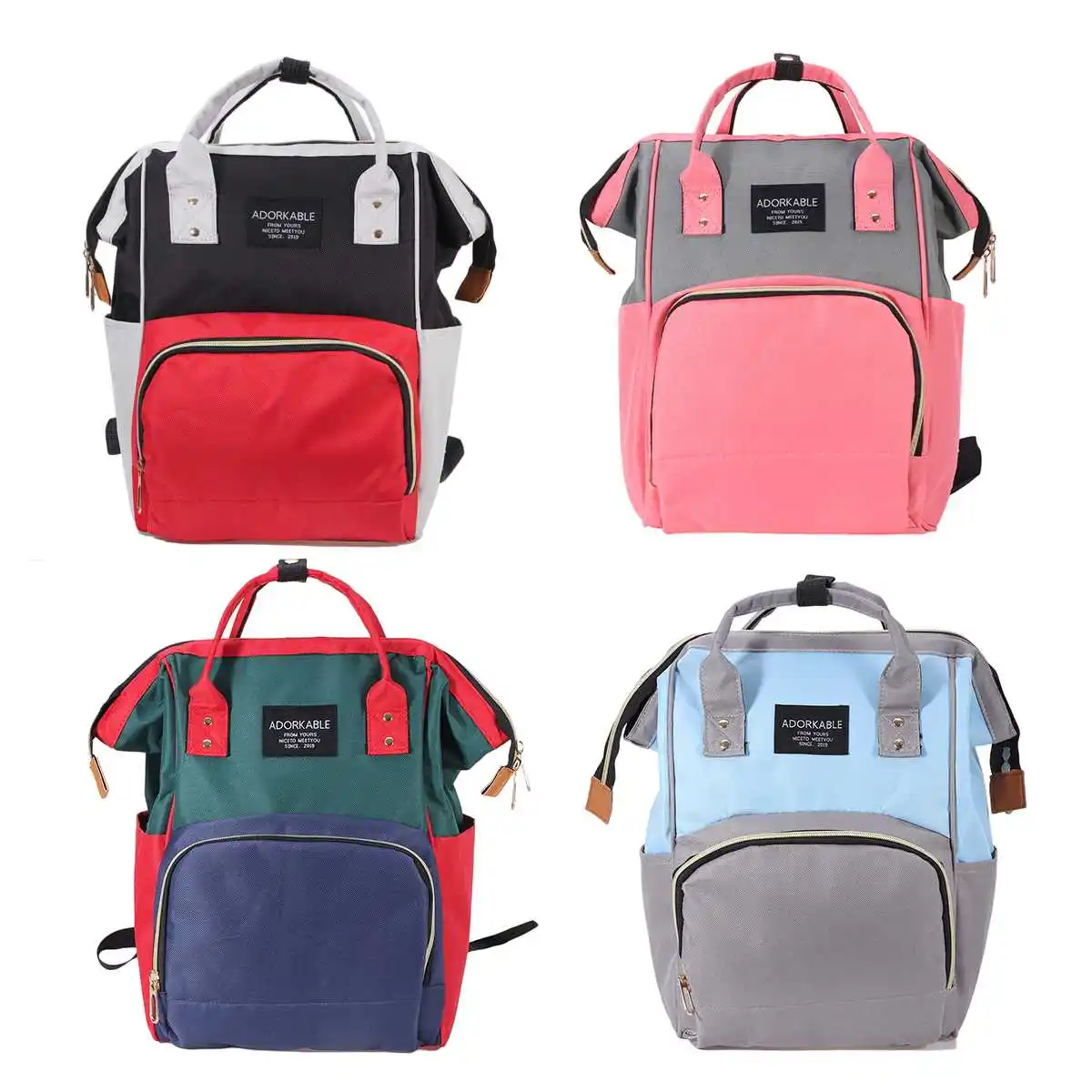 

Mommy Diaper Bags Mother Large Capacity Travel Nappy Backpacks anti-loss zipper Nursing Bag for baby newborn