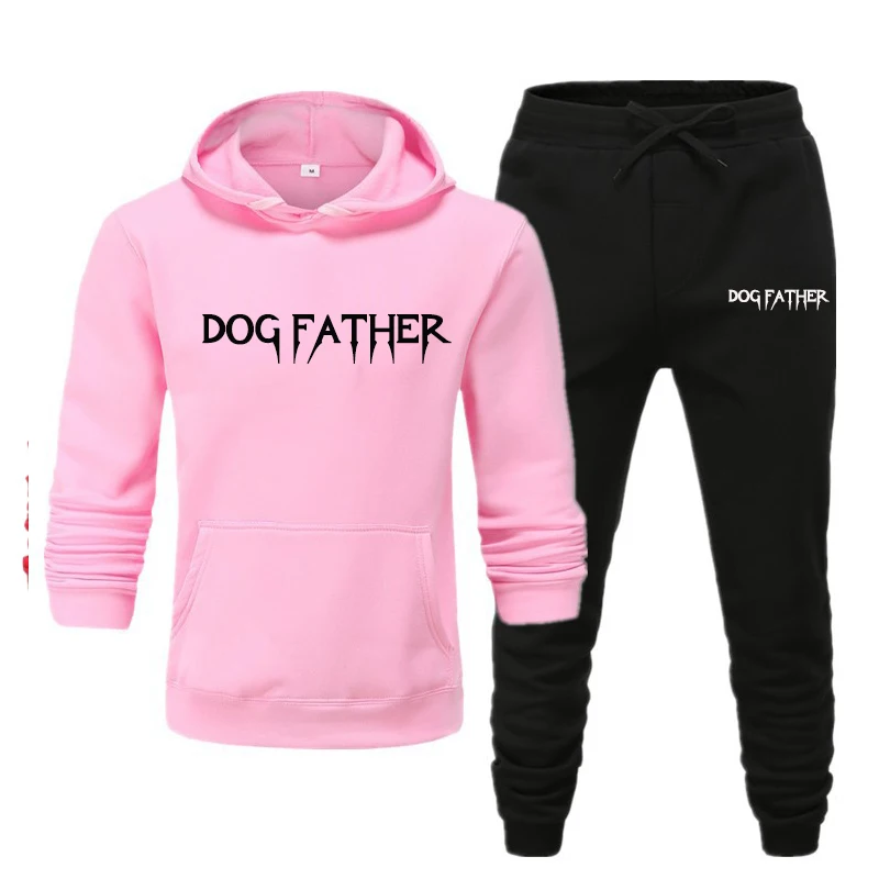 2020 Hot Brand Men's Pullover Hooded Autumn/Winter Sets Dog Father Letter Printed Hoodies Sweatpants Two Pieces Set Tracksuit | Мужская