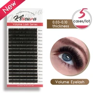 klacuva 5pcss russian volume eyelash extension 0 03 0 10 all size mink individual eyelash handmade lashes high quality 16lines