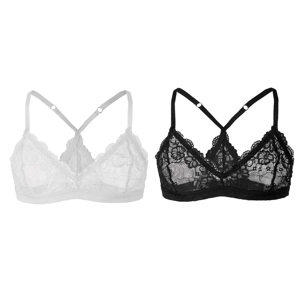 2 шт. мужской кружевной бюстгальтер нижнее белье Sissy белый и черный | Тематическая