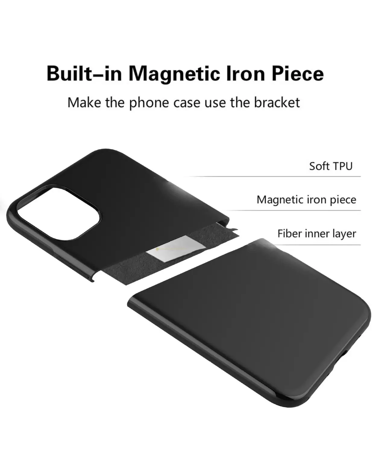 Магнитный автомобильный чехол-держатель для iPhone 11 Pro Max/11 Pro, силиконовый чехол из ТПУ на магните для iPhone XR XS Max X 8 7 6S Plus, металлическая пластина