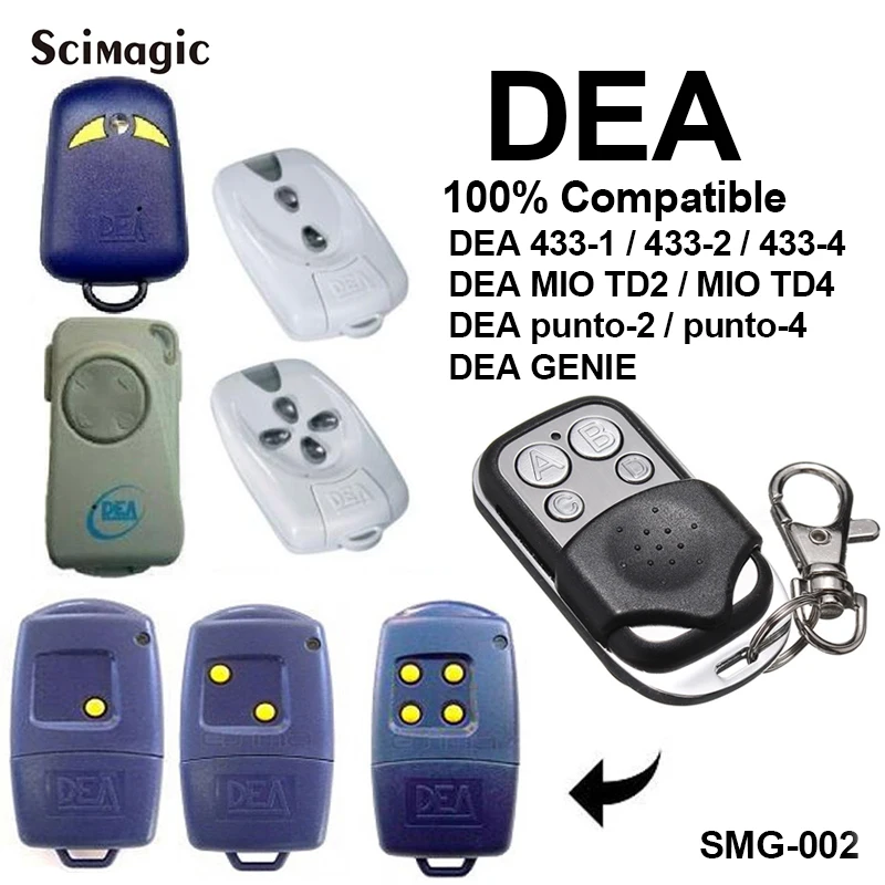 DEA 433-1 433-2 433-4 MIO TD2 MIO TD4 gate control garage door remote control replacement DEA remote garage fixed code 433.92MHz