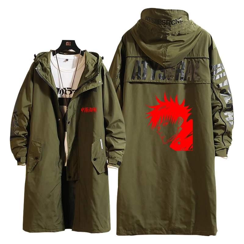 Длинная аниме куртка с капюшоном для косплея длинная Повседневная Верхняя