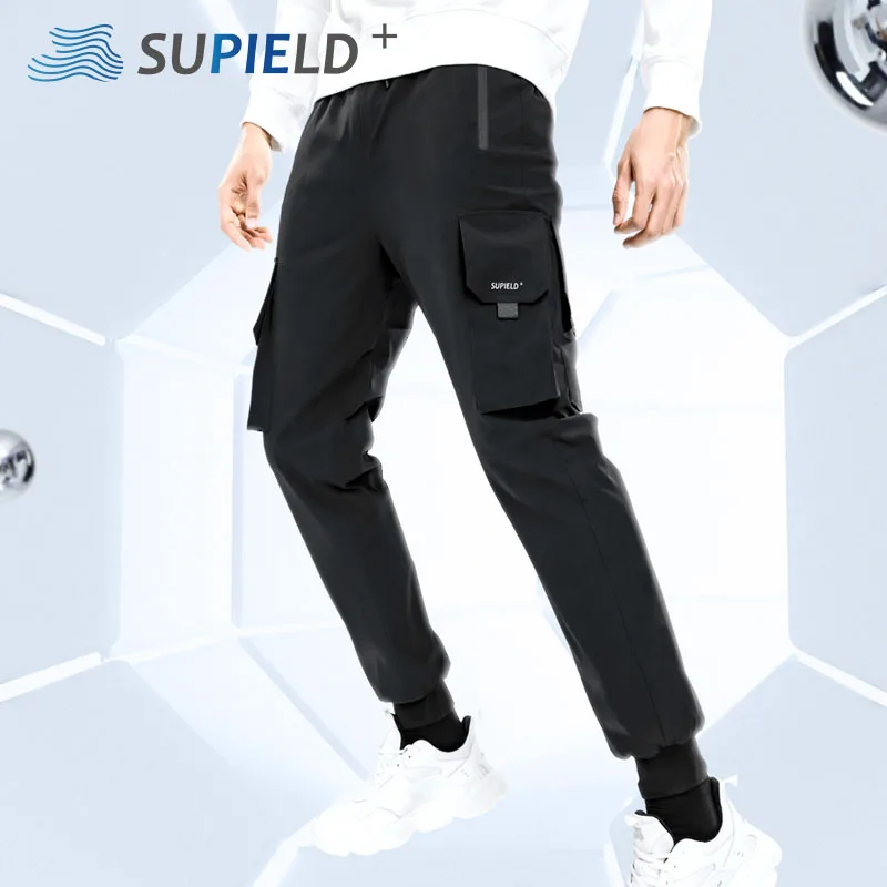 SUPIELD Aerogel Cold Resistance Hydrophobic Cargo Pants Solid Black Trousers Men Women Fashion Streetwear Winer Warm Trousers