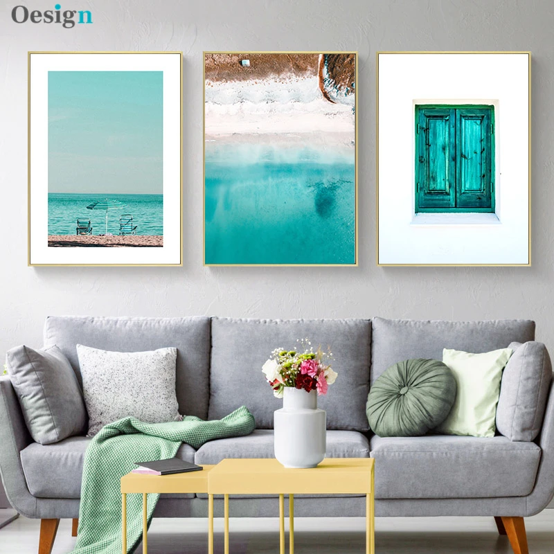 

Seascape Wall Poster Sea Ocean Landscape Canvas Print Nordic Scenery Painting Scandinavian Art Modern Home Decoration Picture