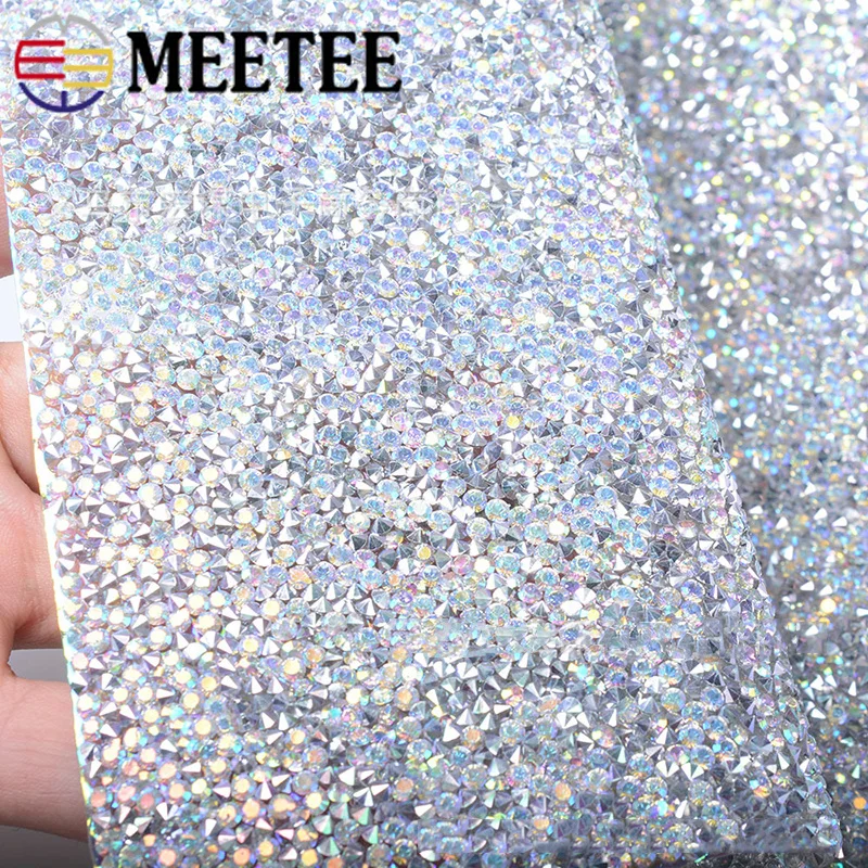 Meetee 23 5x40 см Сетка со стразами кружевная отделка ткань утюжок на бриллиантовом