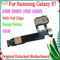 100 original unlocked for samsung galaxy s7 edge g930fg930fdg935fg935fd motherboard 32gb eu version with chips logic board