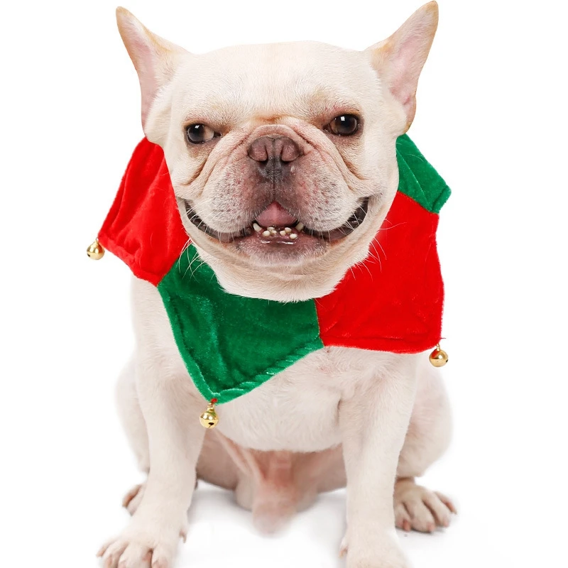Рождественская бандана для кошек собак нагрудники шарф ошейник регулируемый