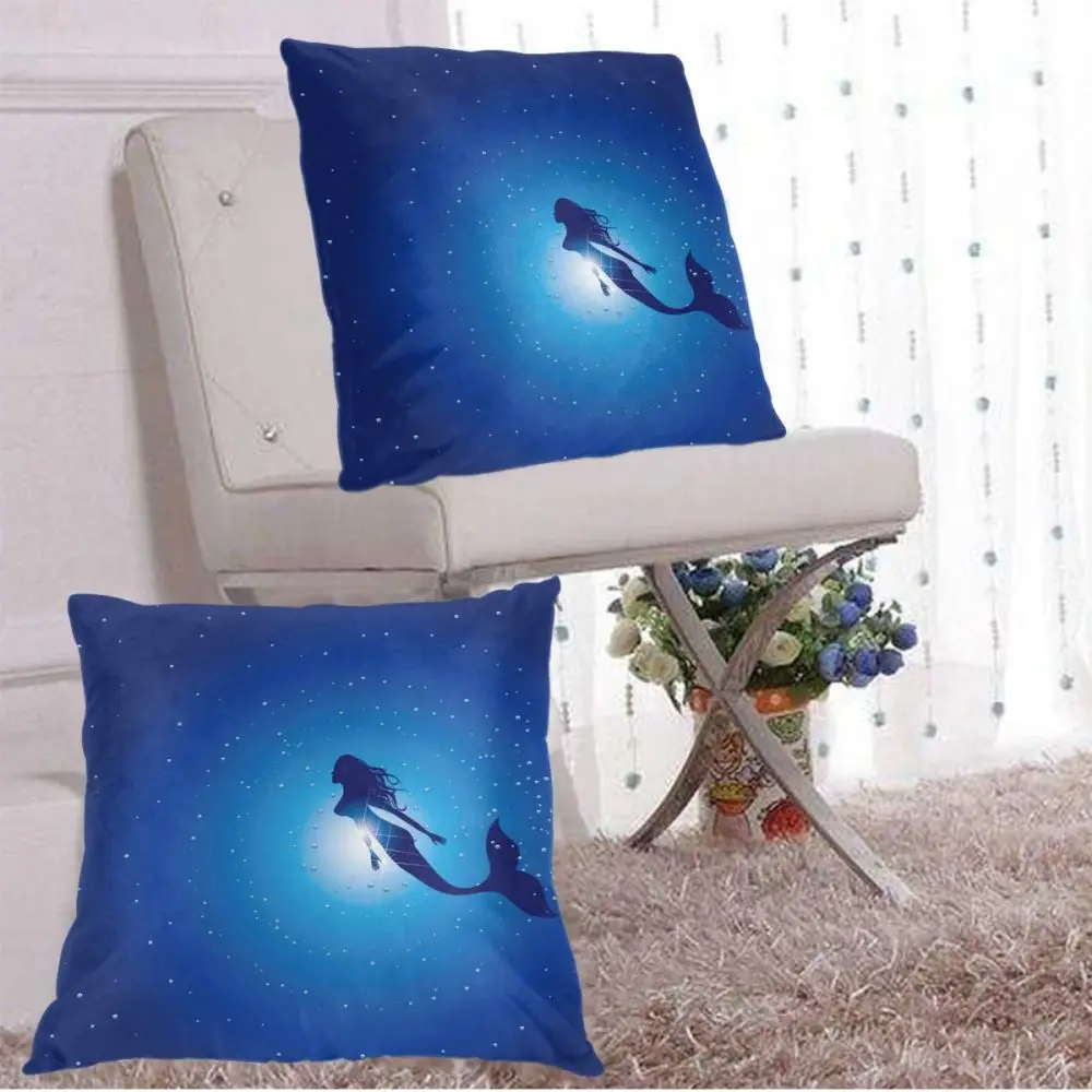 

Mermaid Blue Pillowcase Comfortable Pillow Cover Pillowcase For Bed Throw Pillow Covers