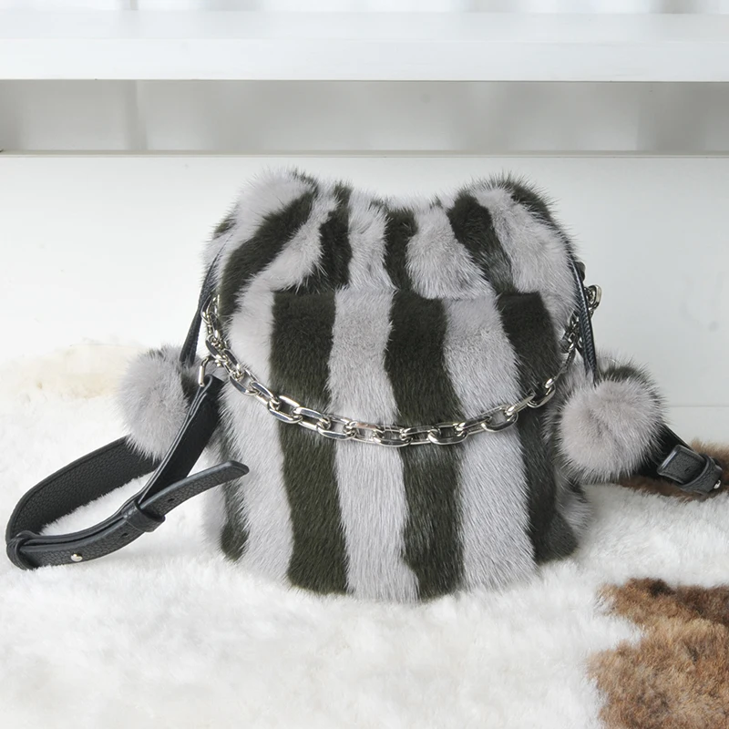 Сумка через плечо женская из натурального меха норки 2021 | Багаж и сумки