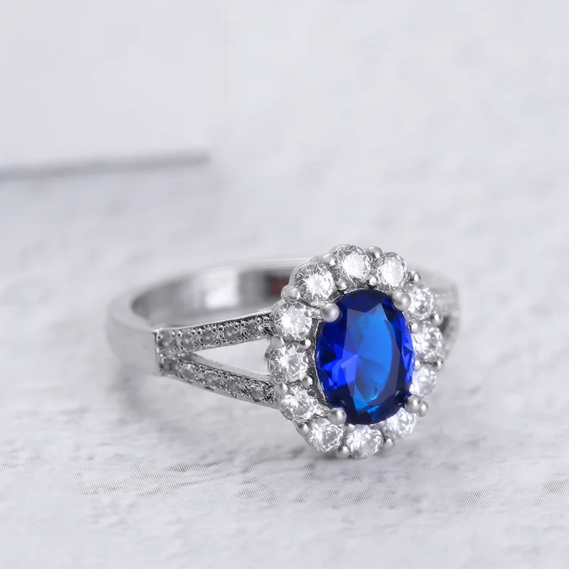 Женские синие кольца Anillos Yuzuk ювелирные изделия из горячего серебра кольцо с