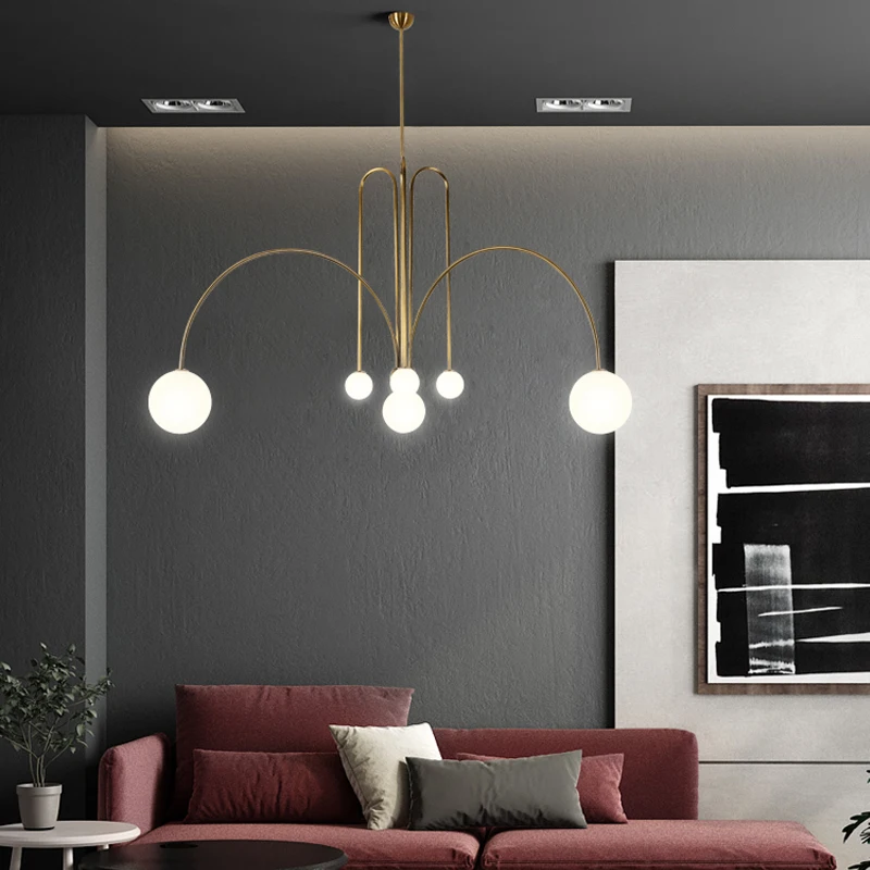 Nordic Minimalist Designer Line Chandelier Living Room Coffee Shop Hanglamp Loft Decor Luminaire Suspendu Hanging Light Fixture | Освещение