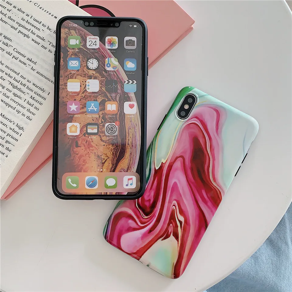 Модный милый мраморный чехол с принтом для телефона Apple iPhone XR funda X 8 7 plus coque 6 6s Xs max |