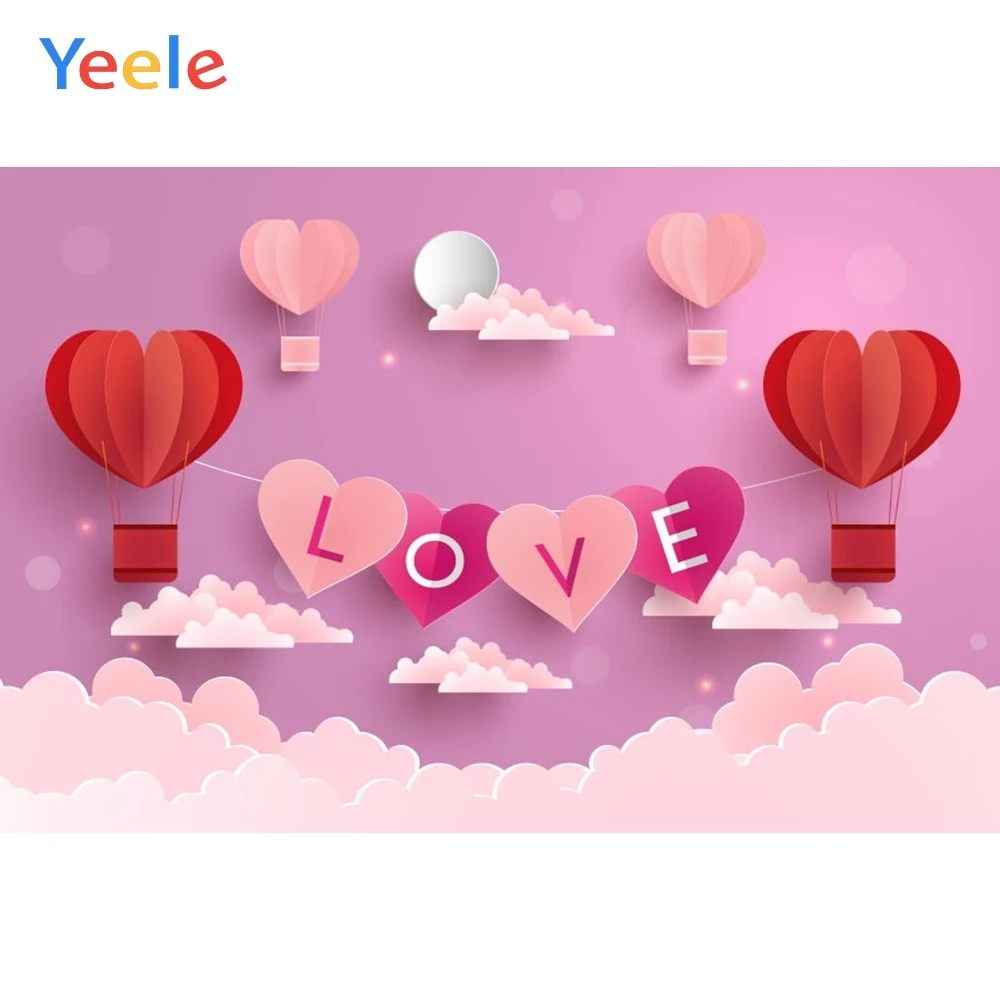 День Святого Валентина Горячий воздушный шар облако фон Свадьба фотосессия