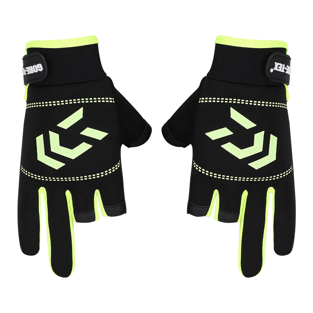 

1 Pair Fishing Gloves Women Men Outdoor Fishing Protection Anti-slip SBR Gloves Three Fingers Cut Half Finger Angling Gloves