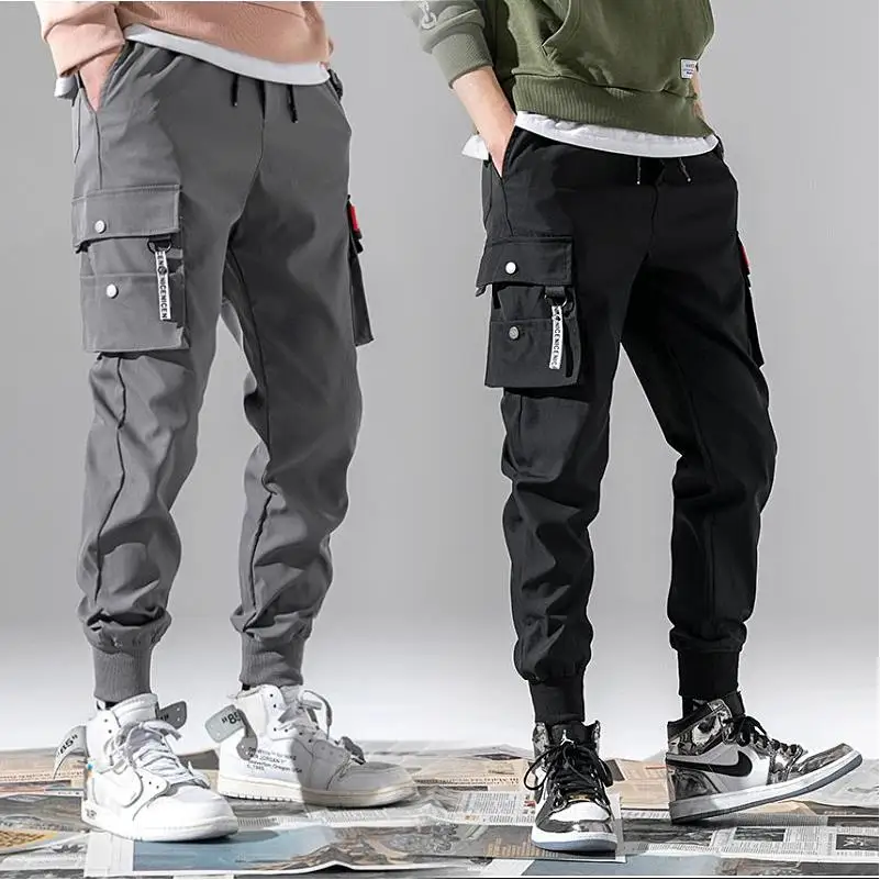 

3XL XXXL Multi-pocket Elastic Waist Design Harem Pant Men Streetwear Punk Hip Hop Casual Trousers Joggers Male Dancing Pant