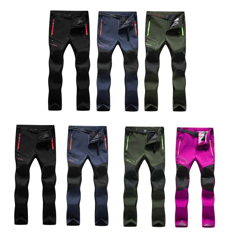 

M-3XL Winter Softshell Pants Warm Fleece Waterproof Trousers Outdoor Hiking Climbing Skiing Trousers Thin/Thick for Men 2020 Hot