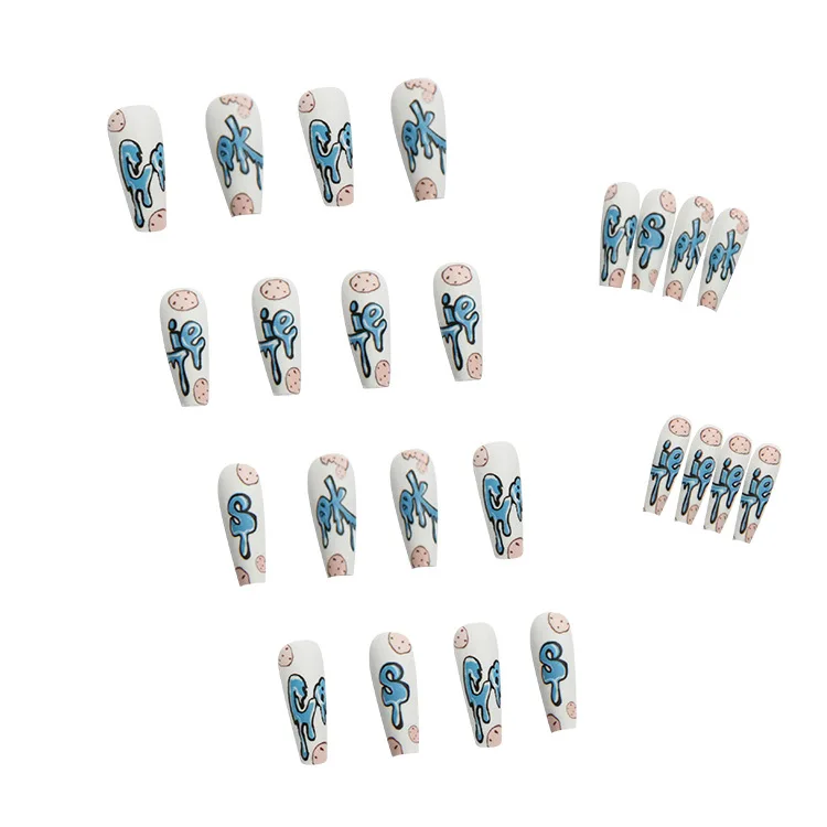 

Hot 24pcs Ballet Wear Long Paragraph Fashion Manicure Patch False Nails Save Time Wearable Nail Patch Fre-drop