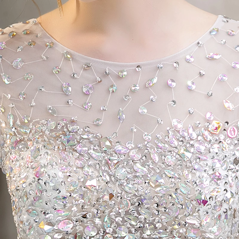 Sexy High Slit Prom Dresses Beads Light Gray Mermaid Lady Formal Evening Gown Feathers High Quality Party Prom Evening Dresses