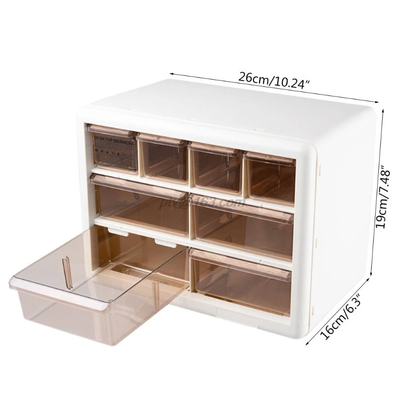 

8 Grids Drawer Cabinet Jewelry Storage Box Organizer Desktop Makeup Bin Container Home Decoration