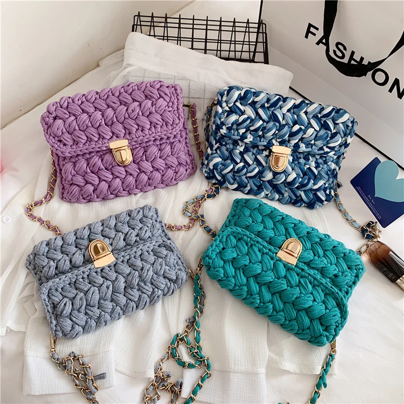 Женская сумка ручной работы вязаная женская Повседневная через плечо с крючком