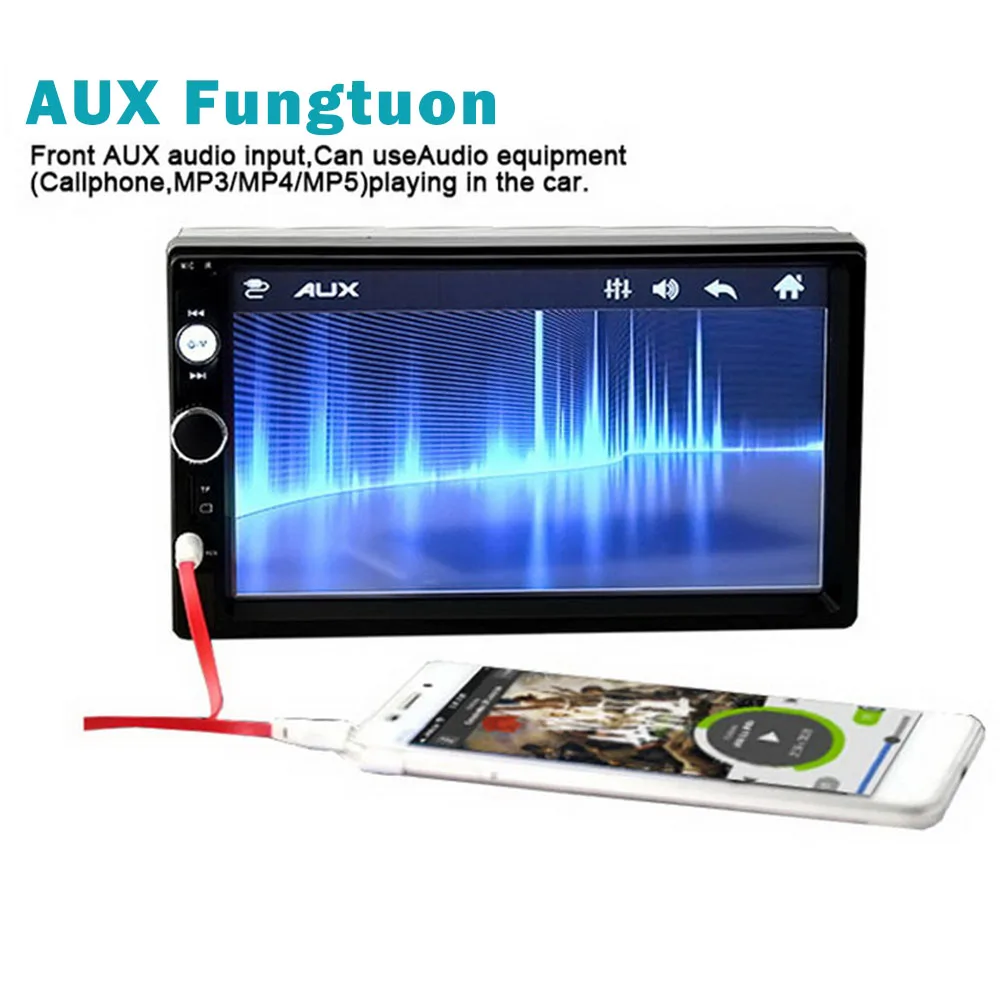 Автомобильный радиоприемник HD " сенсорный экран стерео USB Bluetooth 12 В 2 Din FM ISO power Aux вход Авто MP5 плеер SD USB дропшиппинг