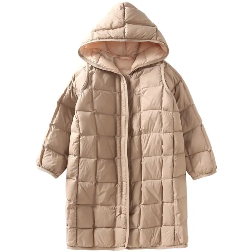 

Winter girls oversize down jackets duck down long warm hooded coat modis kids Lightweight down jacket Y2470