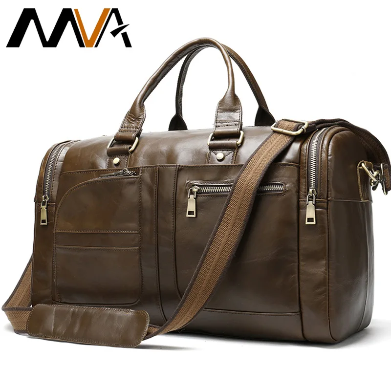 

Дорожные сумки MVA из натуральной кожи для мужчин, Спортивная кожаная дорожная Сумочка, большой чемодан для выходных