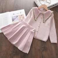 melario boys girls baby knit sweater cardigan skirt suit new autumn winter children clothing baby clothes suit boutique outfits