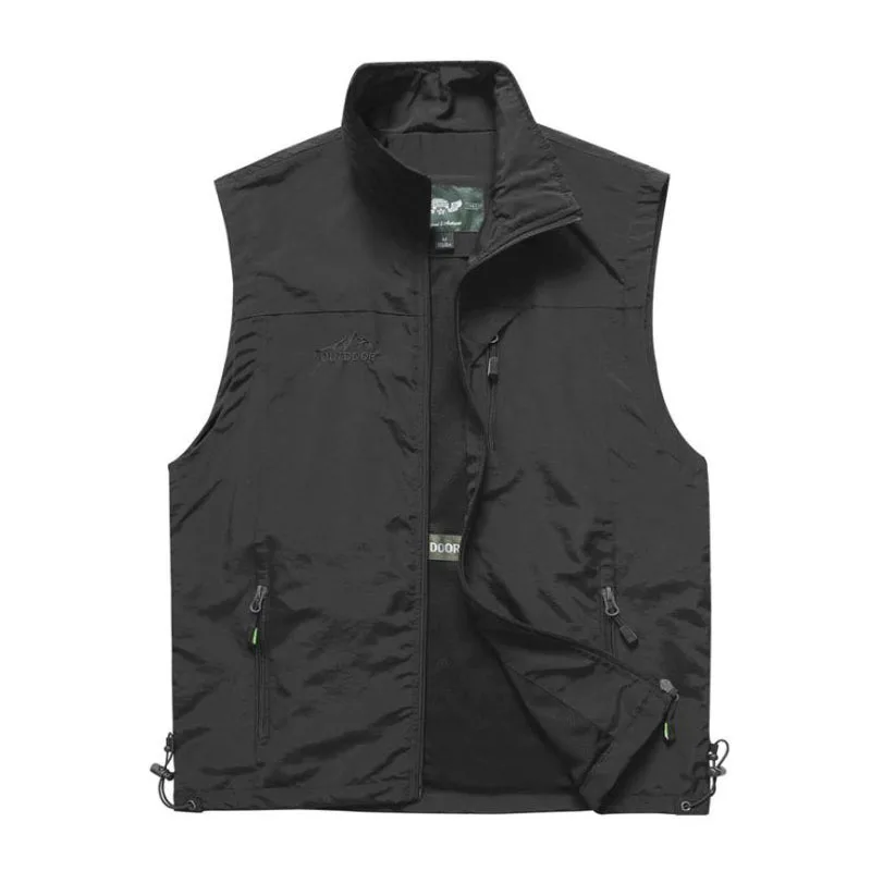 Жилет мужской нейлоновый Быстросохнущий Свободный дышащий жилет на молнии с