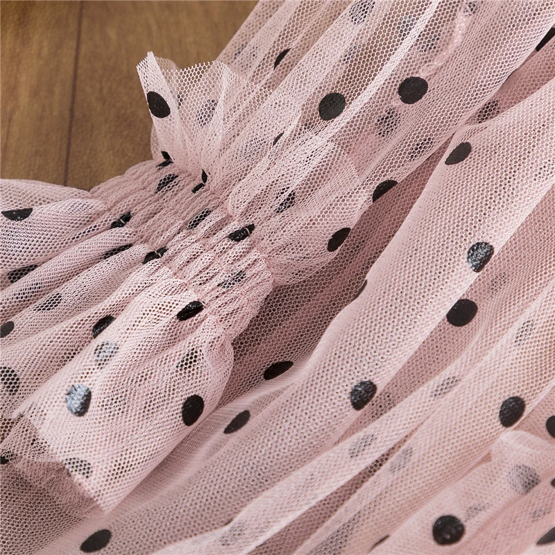 

Fairy Spring Girls Dress Full Sleeve Polka Dots Girls Princess Dress Elegant Girls Party Frocks Dress Children Birthday Costume