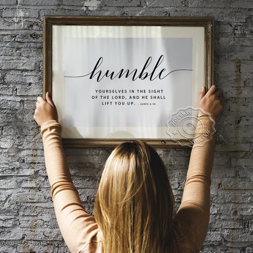 

James 4:10 Humble Yourselves Before The Lord Prints Poster, Large Scripture Wall Art, Bible Verse Modern Minimalism Wall Picture