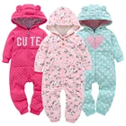 Флисовая зимняя одежда для маленьких девочек, детские комбинезоны для новорожденных от 0 до 3, одежда для маленьких мальчиков, детская одежда с капюшоном, детские комбинезоны