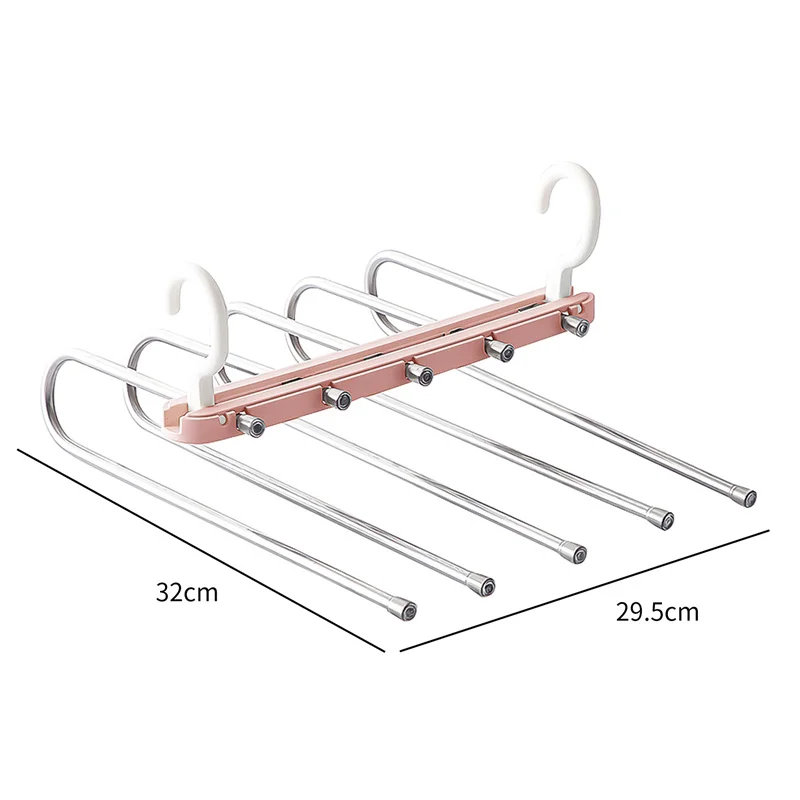 

5 in 1 Wardrobe Hanger Multi-Functional Hot Sale Magic Trouser Home Storage Newest Stainless Steel Shelves Pant Rack