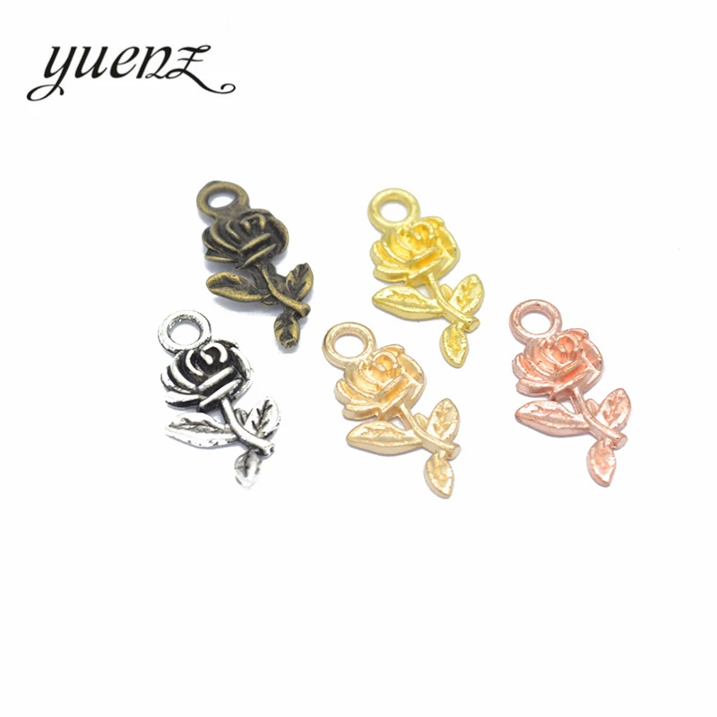 YuenZ 30 шт. подвески из сплава античный серебряный цвет цветок Подвески Ювелирные