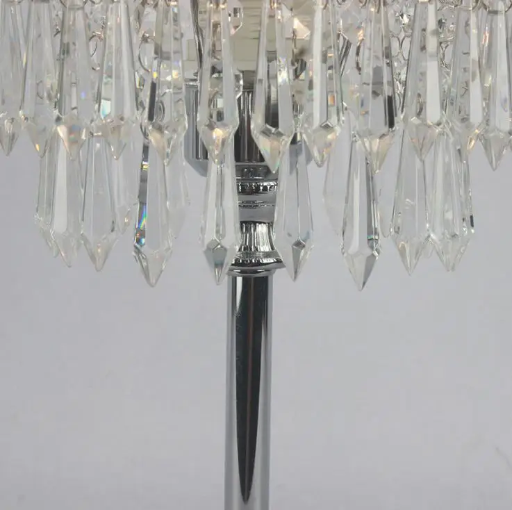 Современный Железный светодиодный прикроватный столик с кристаллами лампа для