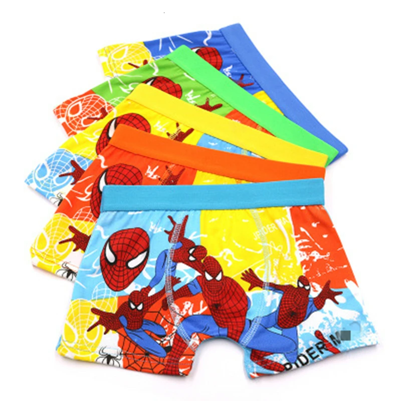 5 шт./лот трусы боксеры для мальчиков детское хлопковое нижнее белье с