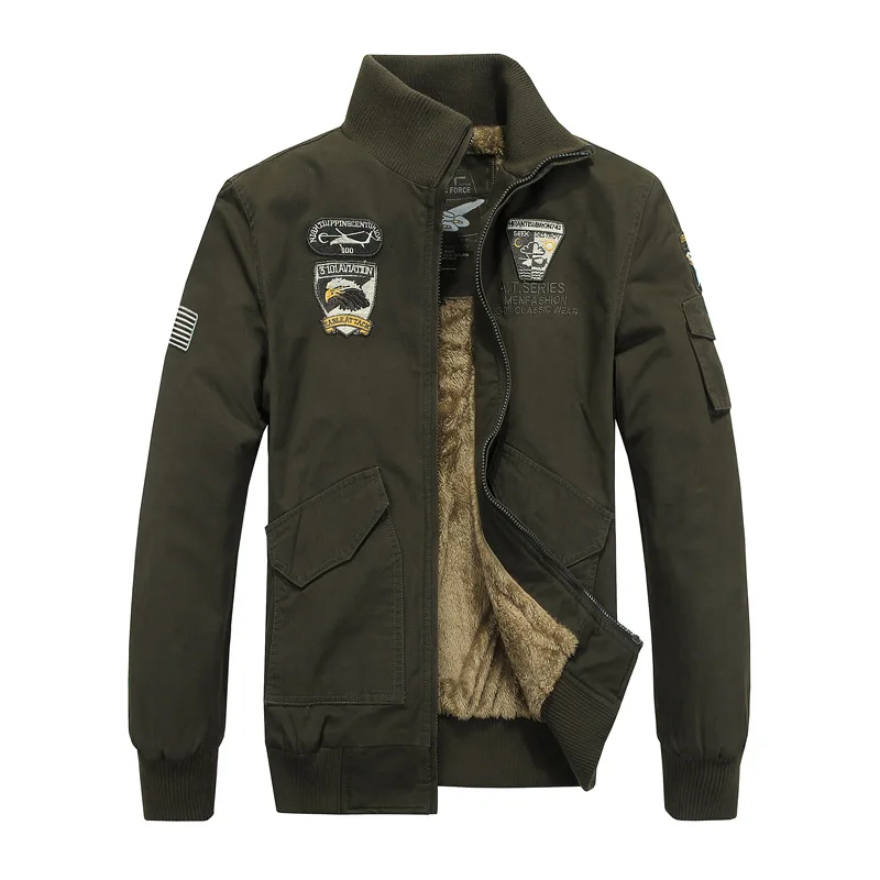 

Autumn And Winter Thick Velvet Padded Jacket Military Casual Men's Plus Size