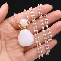 natural semi precious stone perfume bottles pendant white jade two accessories for free for jewelry making necklaces gift