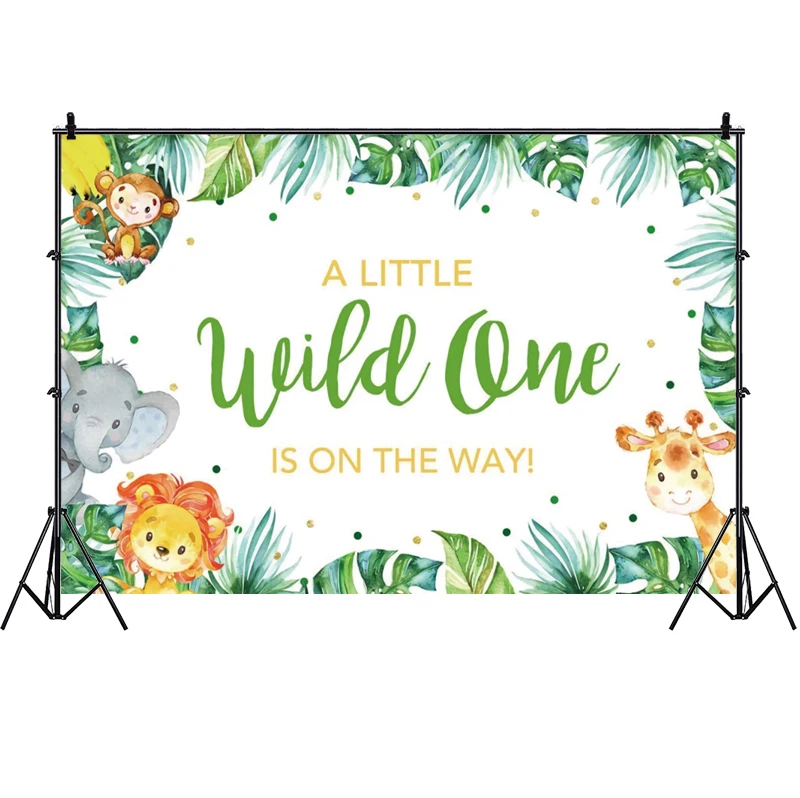 Надпись Wild One фон для фотосъемки мальчиков и девочек с изображением животных из