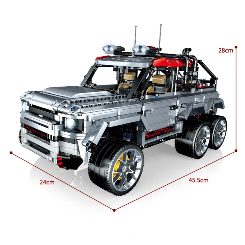 

High-Tech RC G63 6X6 Buff Splendor 1:10 J40 1:12 Technology Bricks Off-road Series RSR Car Building Blocks Baby Kids Toys Gifts