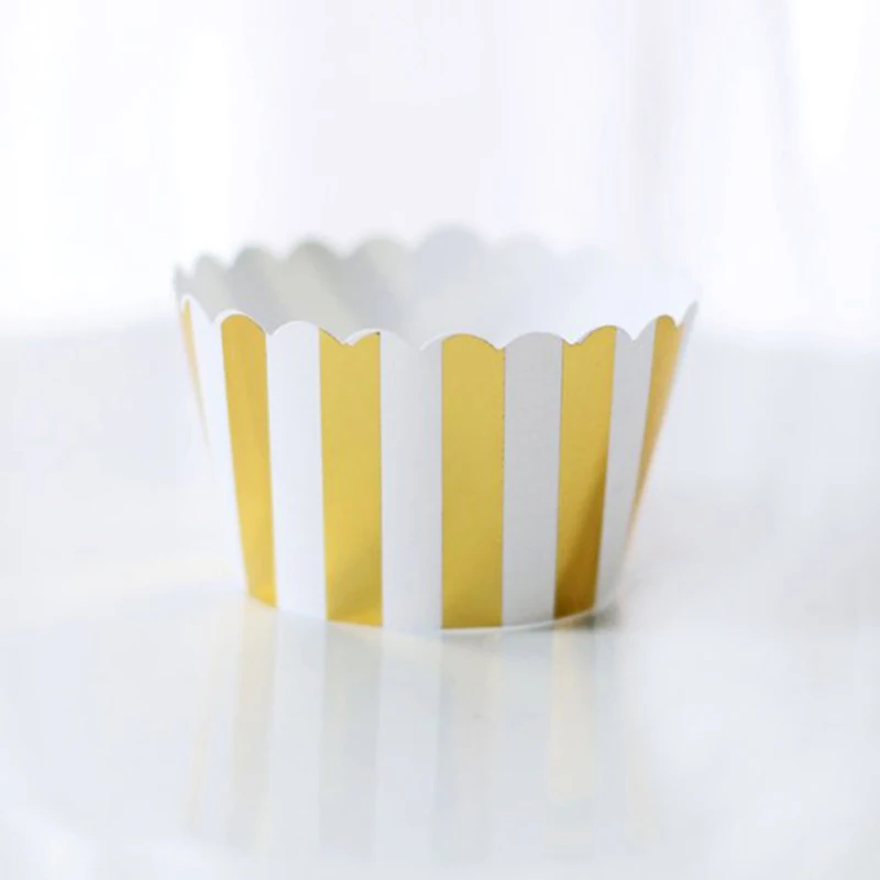 108 шт фольгированные обертки для кексов/Держатели металлические золотые