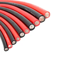 supper soft heat resistant red black silicone cable battery wire 1awg 2awg 4awg 6awg7 8 10 12 14awg tinned copper silicone lines
