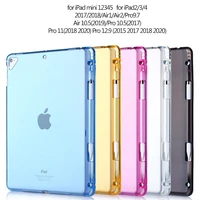 silicone case for ipad pro 10 2 9 7 11 12 9 10 2 inch cover with pencil holder for ipad 2020 air 4 3 2 1 mini 4 5
