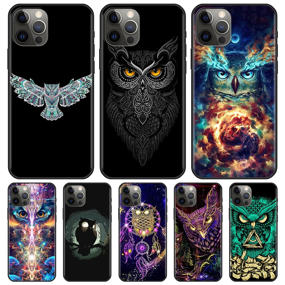 

Animal Bird Owl Night Silicone Cafor Apple iphone 13 11 7 XR 12 Pro Max X 6 6S 8 Plus 11Pro 12 Mini XS 5 5S Soft Back Cover
