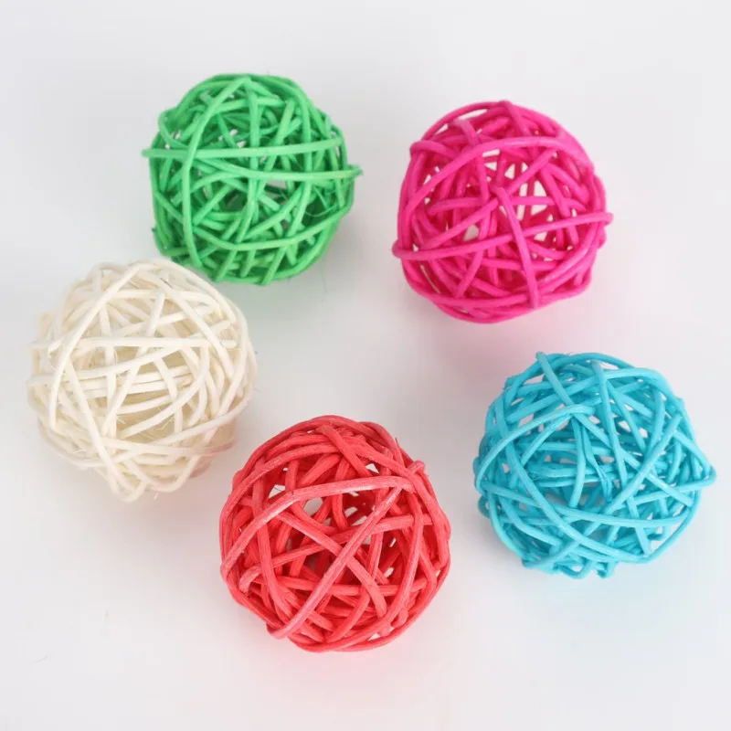 

Cat Playing Toy Funny Sounds Bell Rattan Ball 5 Suits Interactive Bite Chew Artificial Colorful Supplies Random Color
