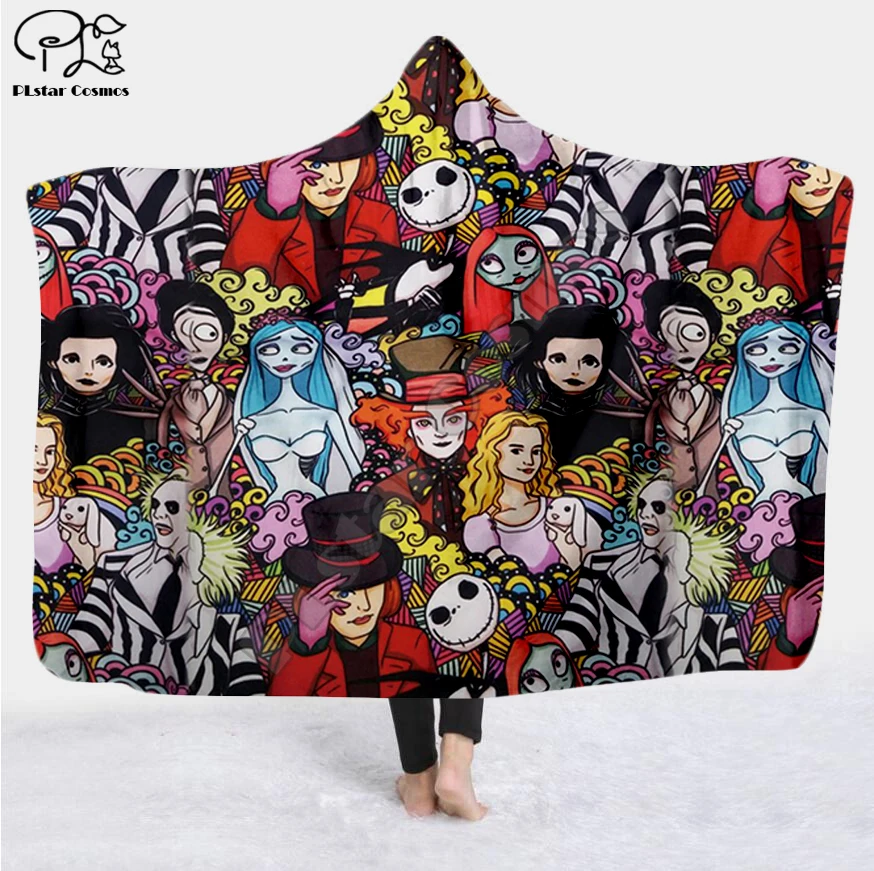 Одеяло с капюшоном для мужчин и женщин одеяло 3D принтом из фильма ужасов